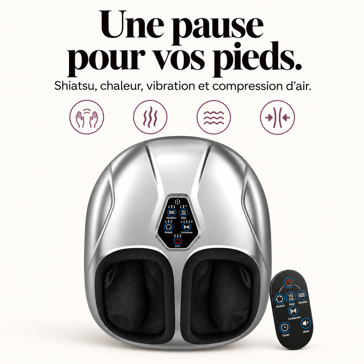Masseur de pieds shiatsu chauffant : présentation du modèle, visuel 2.
