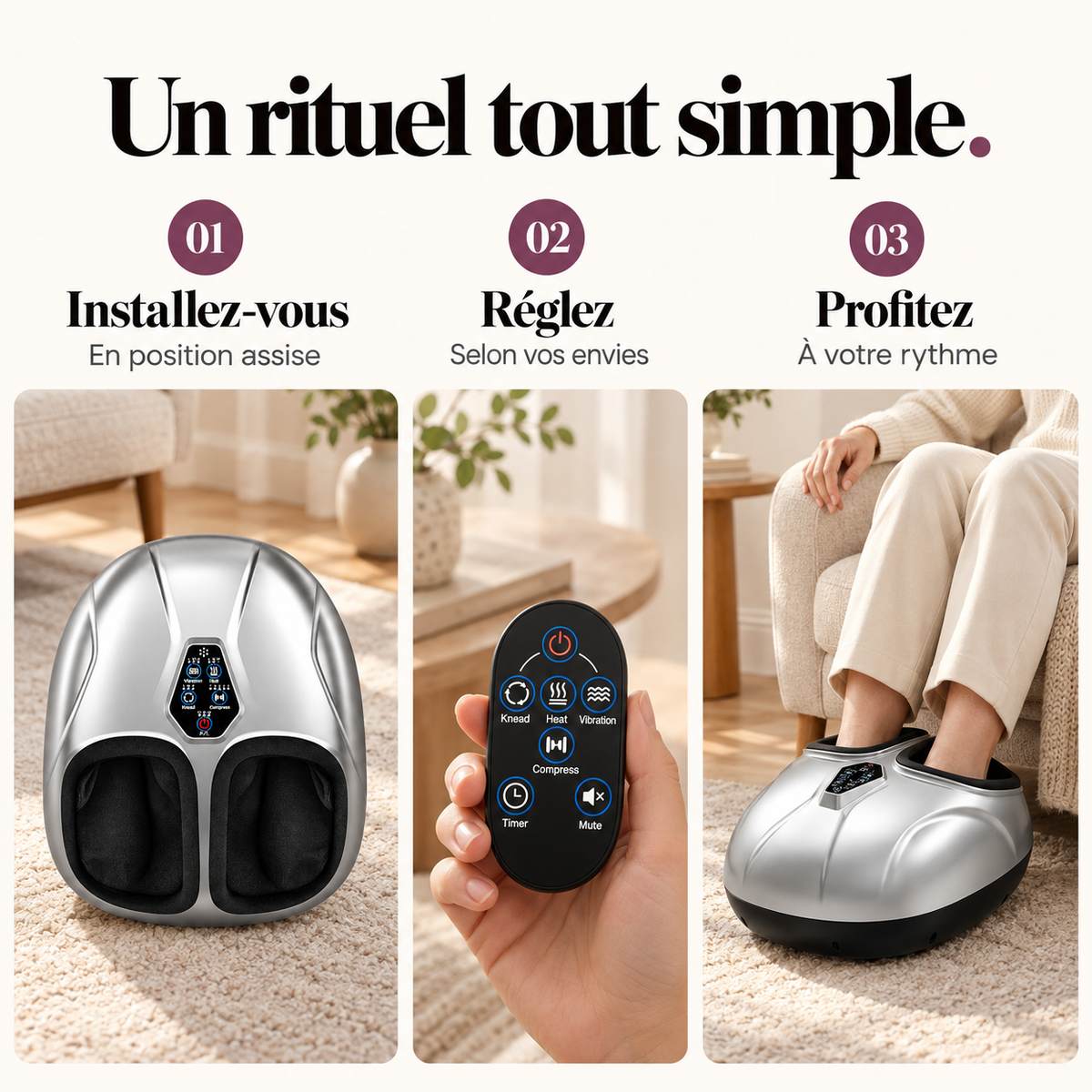 Masseur de pieds shiatsu chauffant : présentation du modèle, visuel 7.