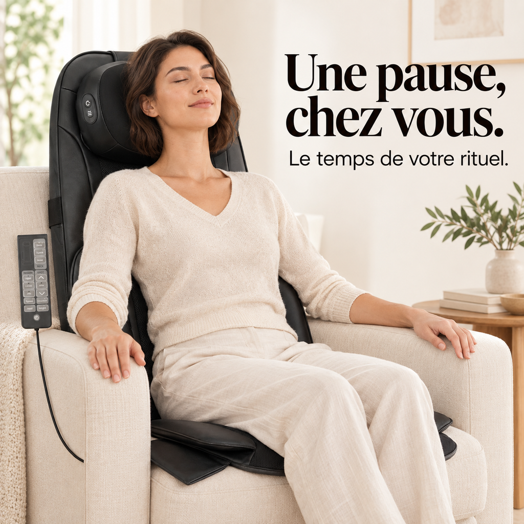 Siège massant shiatsu, coussin nuque amovible : présentation du modèle, visuel 4.