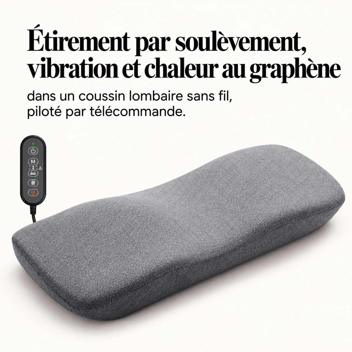 Coussin lombaire sans fil trois fonctions : présentation du modèle, visuel 2.