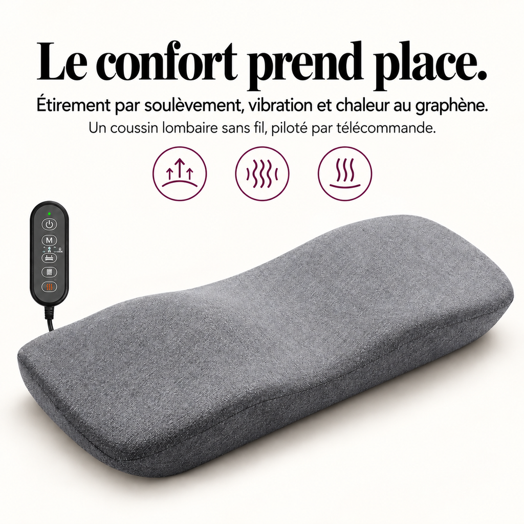 Coussin lombaire sans fil trois fonctions : présentation du modèle, visuel 3.