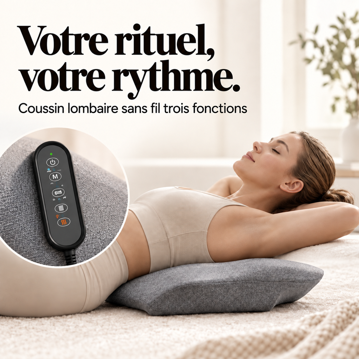 Coussin lombaire sans fil trois fonctions : présentation du modèle, visuel 7.