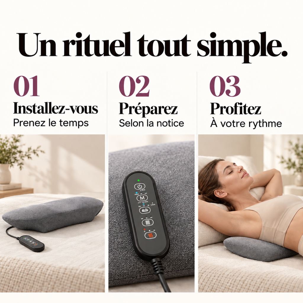 Coussin lombaire sans fil trois fonctions : présentation du modèle, visuel 8.