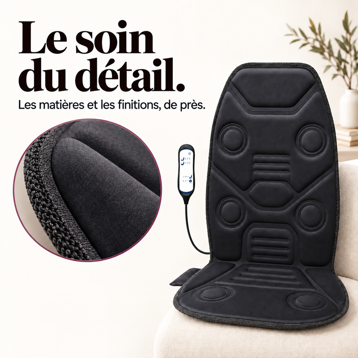 Coussin de siège chauffant à vibrations : présentation du modèle, visuel 6.