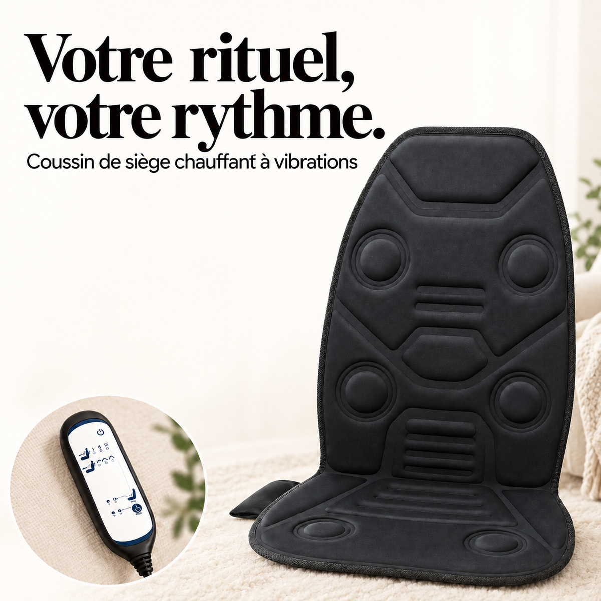 Coussin de siège chauffant à vibrations : présentation du modèle, visuel 7.