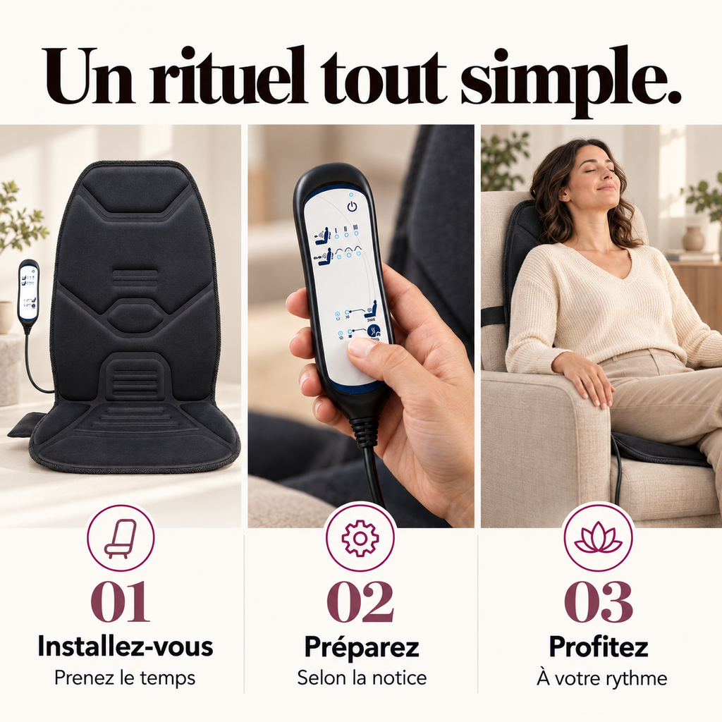 Coussin de siège chauffant à vibrations : présentation du modèle, visuel 8.