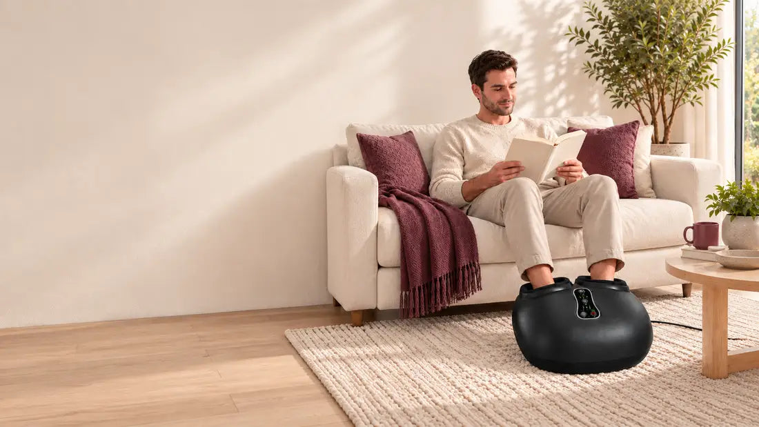 Une pause lecture avec un masseur de pieds